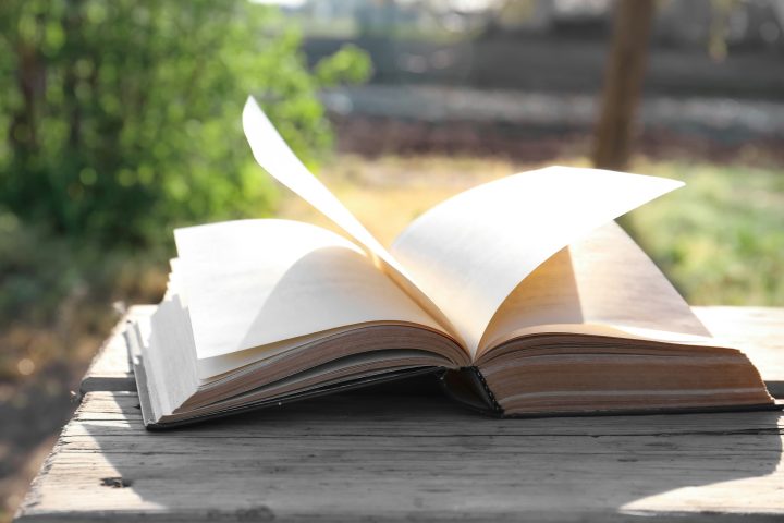 The Bible on the background of the cross and life-giving light